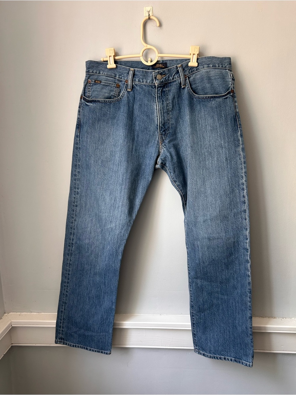 Polo Ralph Lauren Men’s The Hampton Relaxed Straight Leg Blue Jeans 35x30